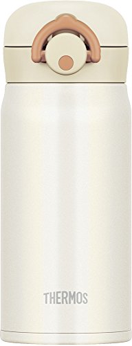 Thermos Stainless Steel Vacuum One Push Bottle 350ml Cream white JNR-350 CRW NEW_2
