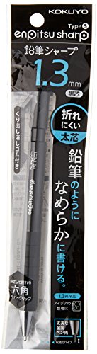 KOKUYO Mechanical Pencil Pencil Sharp TypeS 1.3mm Black PS-P201D-1P NEW_1