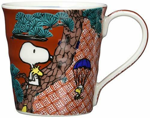 PEANUTS (peanuts) Snoopy Kutani mug red pattern SN362-11 NEW from Japan_1