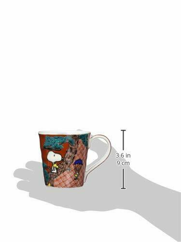 PEANUTS (peanuts) Snoopy Kutani mug red pattern SN362-11 NEW from Japan_3