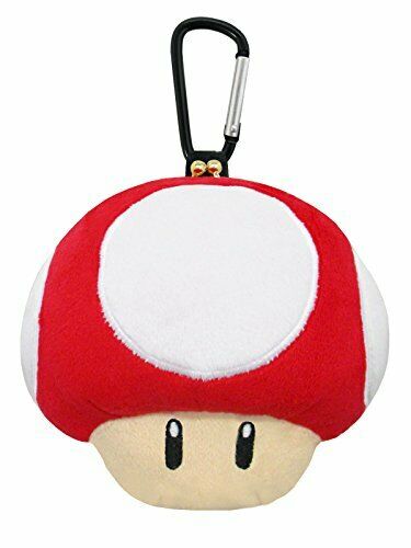 San-ei Boeki Super Mario MZ29 Plush Pouch (Super Mushroom) NEW_1