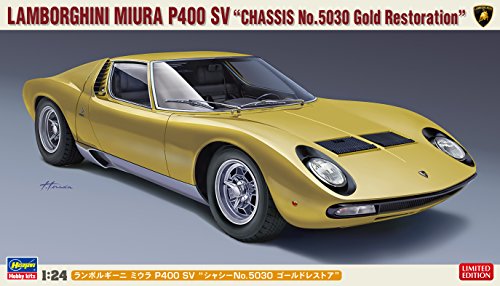 Hasegawa 1/24 Lamborghini Miura P400 SV chassis No.5030 Gold restore Model Kit_3