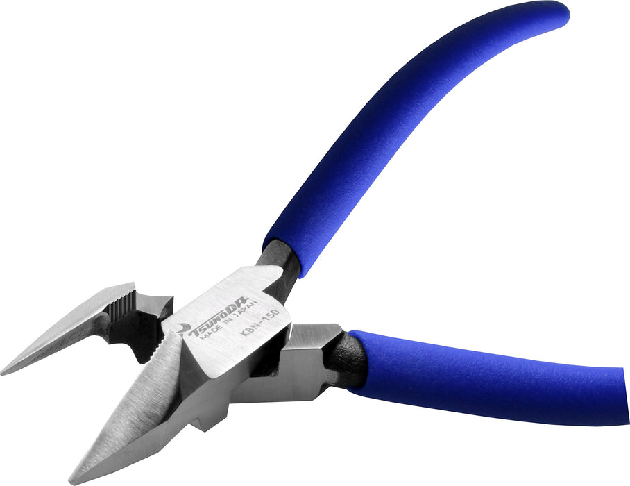 TSUNODA CABLE TIE CUTTING NIPPER 158mm KBN-150 Blue No Spring Carbon Steel NEW_3