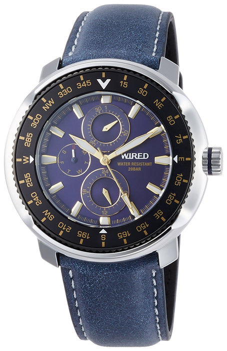SEIKO WIRED SOLIDITY AGAT418 Navy Men's Watch Waterproof rotating bezel NEW_1