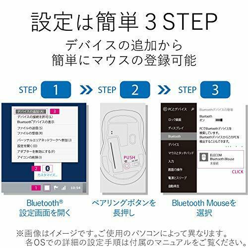 ELECOM wireless mouse M black M-BT18BBBK Bluetooth BlueLED 3 button NEW_10