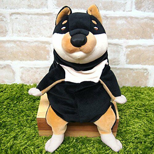 Shinada Global Plush Doll Mochi Inu Dog Kuroshiba M NEW from Japan_3
