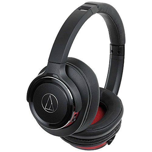 audio-technica ATH-WS660BT SOLIDBASS Bluetooth Wireless Headphones Black Red_1