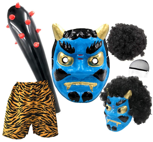XP Design Oni Hariko Mask Costume Set Setsubun Mamemaki Oni Blue Face XP-2921_1