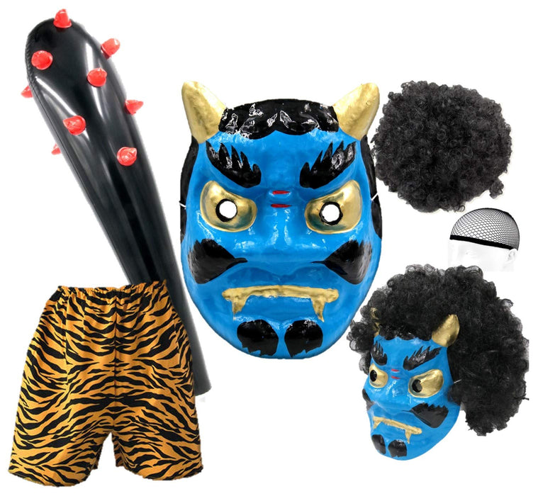 XP Design Oni Hariko Mask Costume Set Setsubun Mamemaki Oni Blue Face XP-2921_1