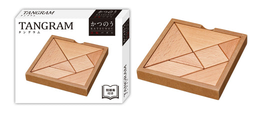 HANAYAMA Katsuno Tangram Wooden Puzzle 7-pieces with Stand, Book HK-065832 NEW_1
