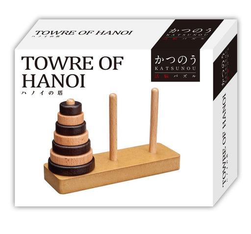Hanayama Katsuno Tower of Hanoi Wooden Puzzle sequential movement ‎HK-065849 NEW_1