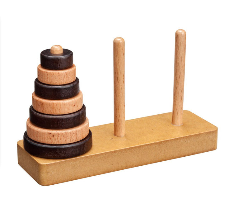 Hanayama Katsuno Tower of Hanoi Wooden Puzzle sequential movement ‎HK-065849 NEW_2