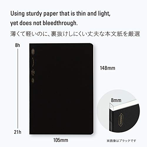 Nitoms STALOGY 1/2 Year Notebook A6 Size Black S4115 Fabric Cover 96 pages NEW_2