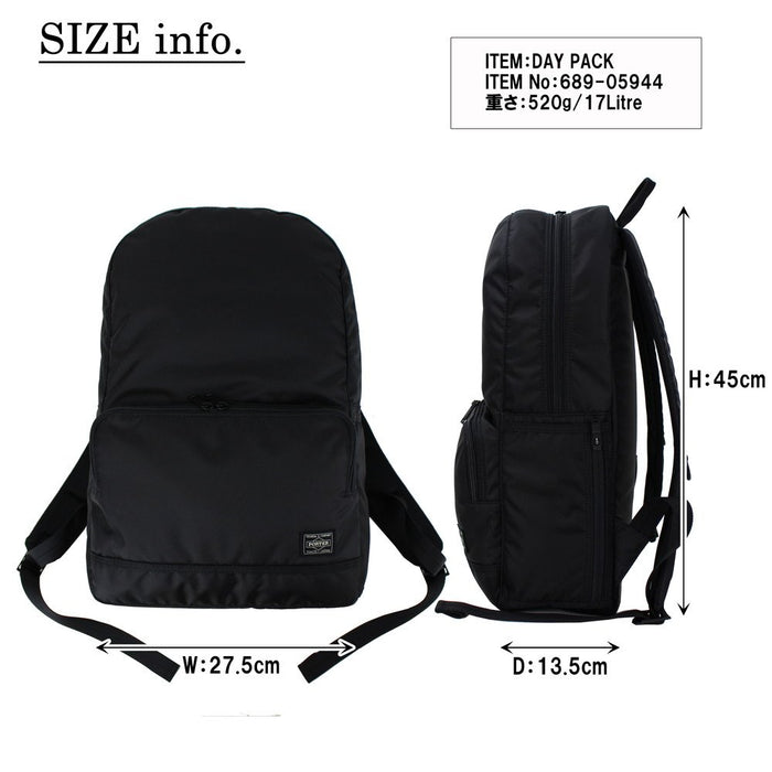Yoshida PORTER FLASH DAYPACK Black Nylon Zip W275xH450xD110mm 689-05944 NEW_2