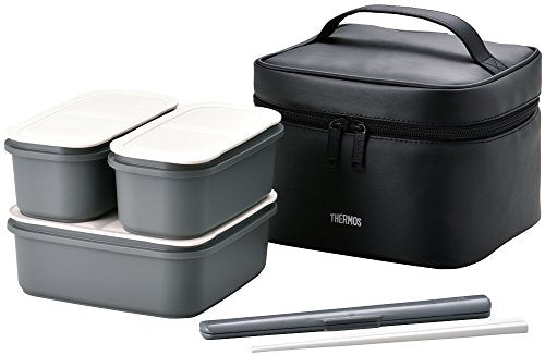 Thermos Fresh Lunch Box 1.8 L Black DJF-1800 BK with Cool pouch NEW from Japan_1