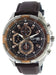 CASIO EDIFICE EFR-539L-5AVUDF Chronograph Brown Natural Leather Mens Watch NEW_1