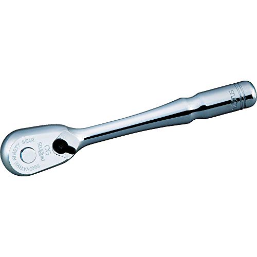 KTC Nepros NBRC390 9.5Sq 3/8 Inch Drive Compact Ratchet Handle Silver NEW_1