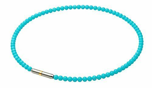 Phiten Necklace RAKUWA Neck Metax Crystal Touch Turquoise Blue 45 cm NEW_1