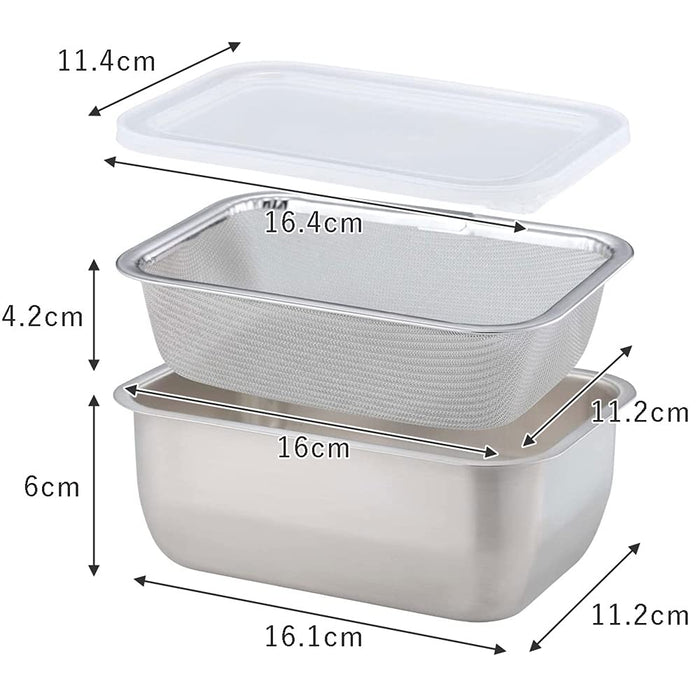 Shimomura Kihan yogurt draining container Stainless Steel Made in Japan ‎39523_2