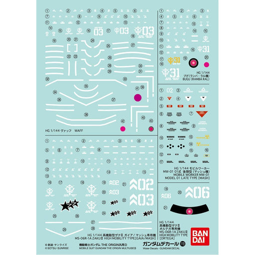 BANDAI GUNDAM DECAL No.119 Mobile Suit Gundam THE ORIGIN Multiuse 3 NEW_1