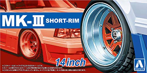 Aoshima Tuned Parts No.89 1/24 Mark III Short Rim 14inch Tire & Wheel Set NEW_2