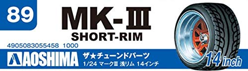 Aoshima Tuned Parts No.89 1/24 Mark III Short Rim 14inch Tire & Wheel Set NEW_3