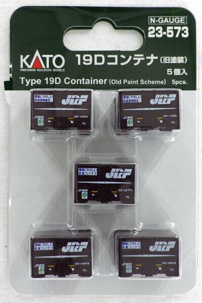 Kato N Scale Type 19D Container (Old Paint Scheme) (5 Pieces) NEW from Japan_1