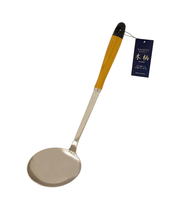 Shimomura Kougyou Ladle Beige 305mm SFM-01 Made in Japan Wood Handle NEW_4