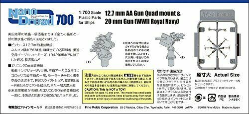 Fine Molds WA41 12.7mm AA Gun Quad Mount & 20mm Gun (WWII Royal Navy) Model Kit_2