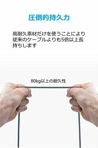 Anker PowerLine USB-C A 3.0 cable 1.8m 2pcs gray two Galaxy S9 S8 MacBook NEW_7