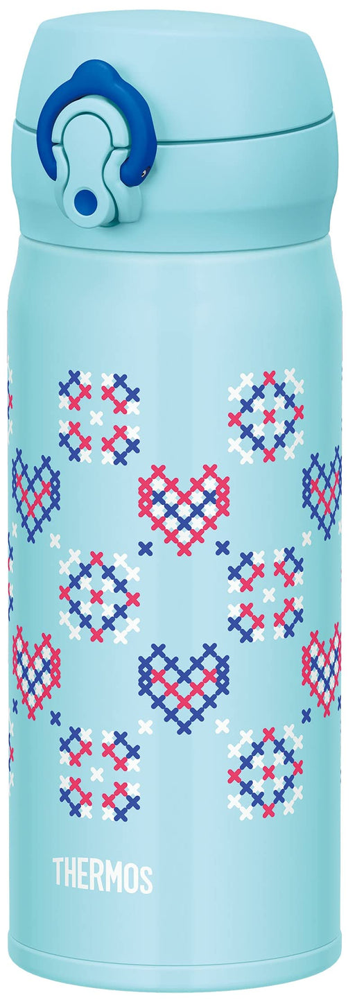 Thermos Water Bottle Vacuum Insulated Mobile Mug 400ml Blue Stitch JNL-403 BST_1