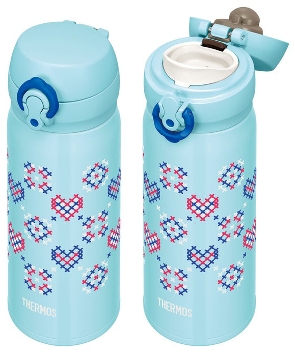 Thermos Water Bottle Vacuum Insulated Mobile Mug 400ml Blue Stitch JNL-403 BST_3