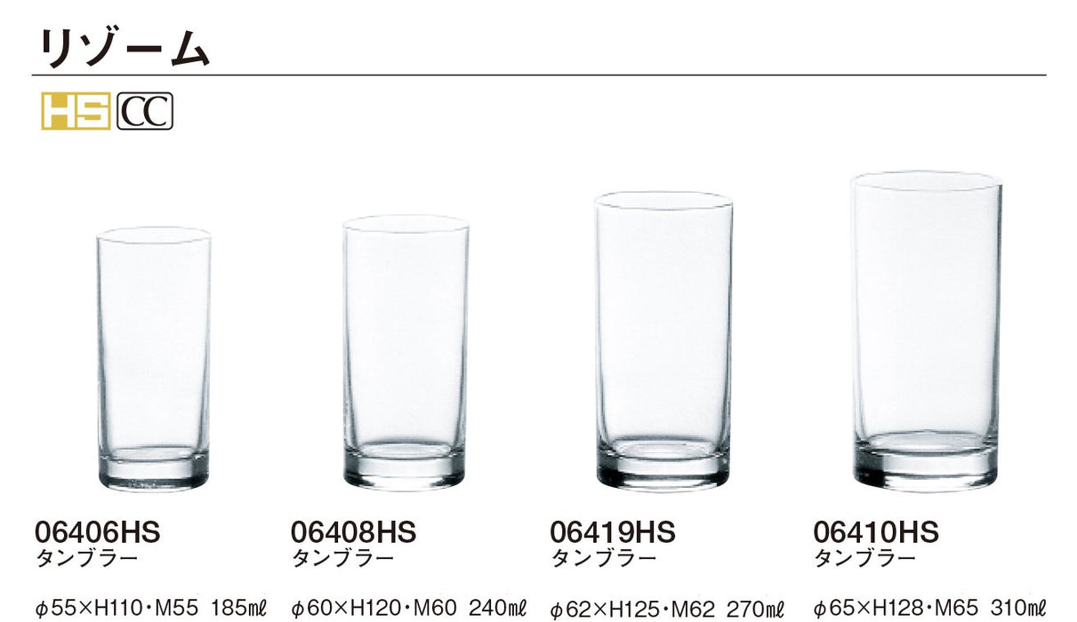 Toyo Sasaki Glass Tumbler Rhizome Made in Japan 120 Set (Case Sold)185ml 06406HS_5