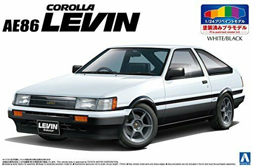 Aoshima 1/24 Toyota AE86 Levin '83 (White/Black) Plastic Model Kit NEW_4