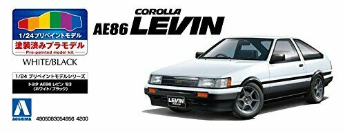 Aoshima 1/24 Toyota AE86 Levin '83 (White/Black) Plastic Model Kit NEW_5