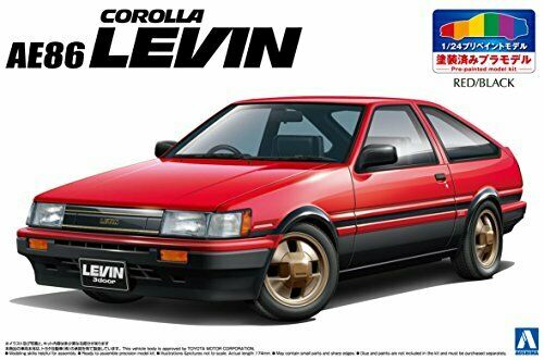 Aoshima 1/24 Toyota AE86 Levin '84 (Red/Black) Plastic Model Kit NEW from Japan_4