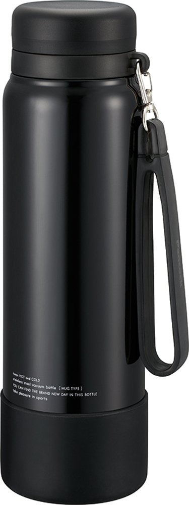 Peacock stainless steel bottle mug type with strap Large Black 1.0L AKD-RS100 B_1