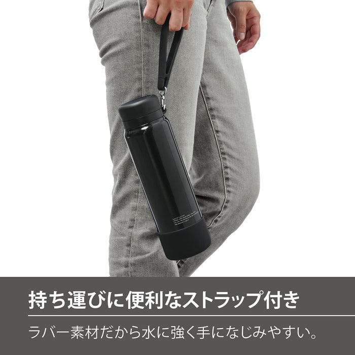 Peacock stainless steel bottle mug type with strap Large Black 1.0L AKD-RS100 B_5