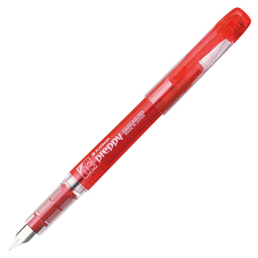 Platinum Fountain Pen Preppy Red Fine Point PSQ-300#11-2 Stainless Steel NEW_1