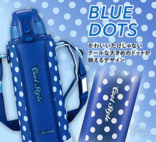 ZOJIRUSHI water bottle 1L sports type Stainless cool bottle Blue dot SD-FA10-AZ_2