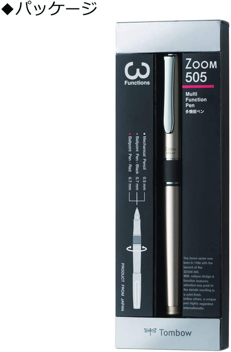 Tombow ZOOM 505mf Multi Function Pen Silver Color Body SB-TCZ Aluminum NEW_3