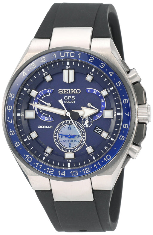 SEIKO ASTRON Titanium Model SBXB167 GPS Solar Radio Men's Watch Blue Black NEW_1