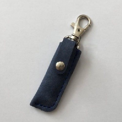 Higonokami Mini Folding Knife Aogami-Steel Brass with Blue Leather Case NEW_2
