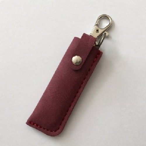 Higonokami Folding Pocketable Knife Aogami-Steel Brass Sheath Red Leather Case_2