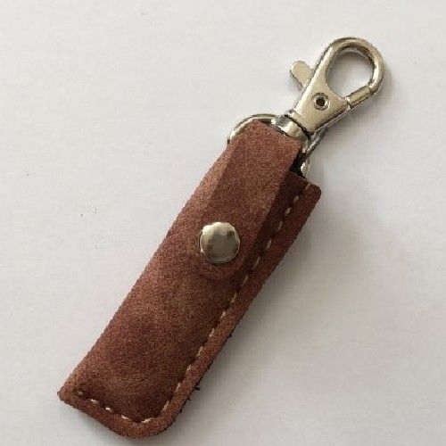 Higonokami Mini Folding Knife Aogami-Steel Brass with Brown Leather Case NEW_2