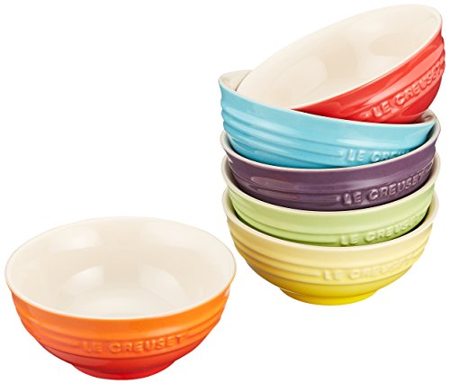 Le Creuset Mini Bowl Heat-Resistant Ceramic 6 Pieces Rainbow Collection NEW_1