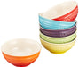 Le Creuset Mini Bowl Heat-Resistant Ceramic 6 Pieces Rainbow Collection NEW_1