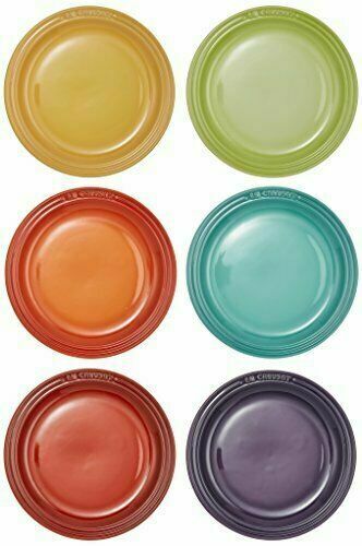 Le Creuset Round Plate Heat Resistant Pottery LC 18cm (6 sheets) Rainbow NEW_1