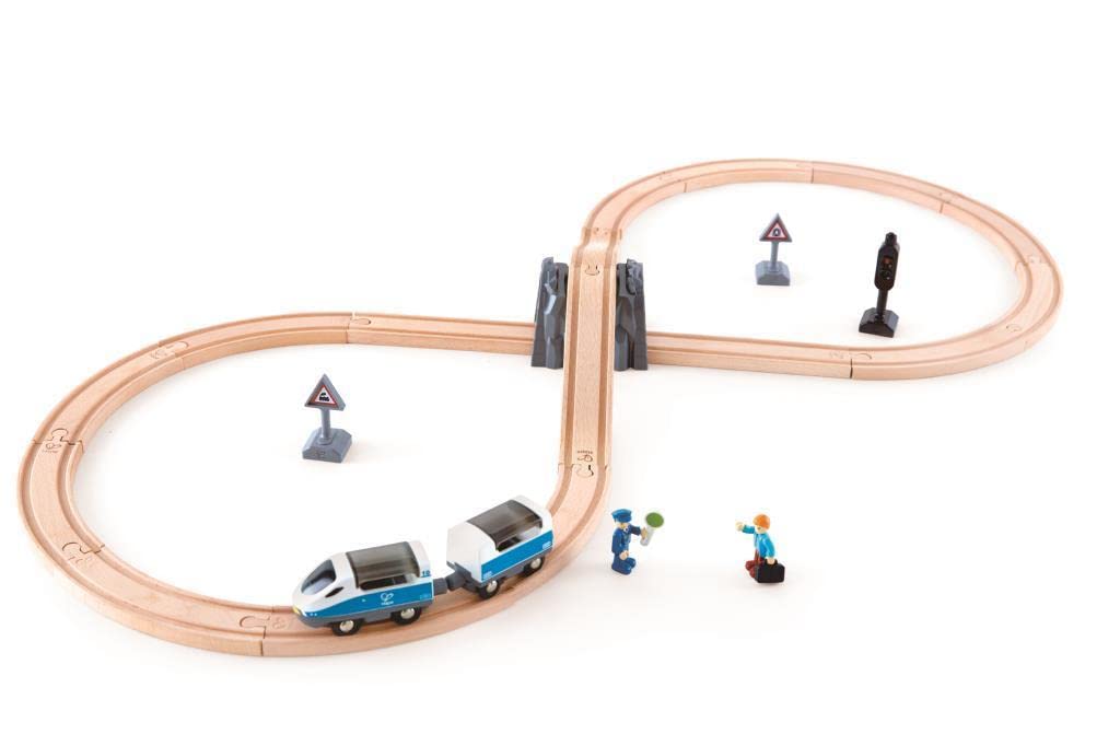 Hape 8-Shaped Rail Set E3729 truck, engine, carriage, tunnel, Signal, PlayFigure_2