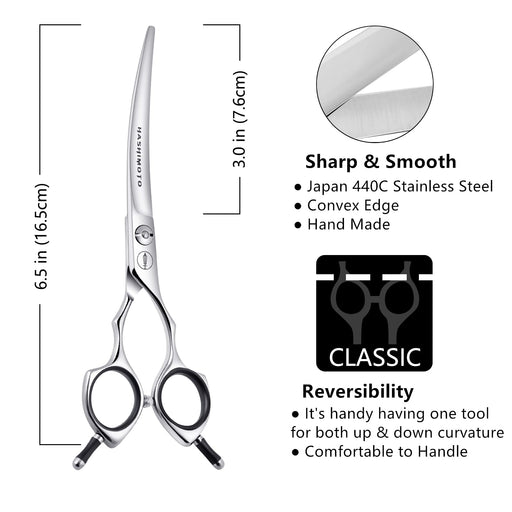 HASHIMOTO Pet scissors slightly bent blades 6.5 inches ‎professional SturdyHH21_2